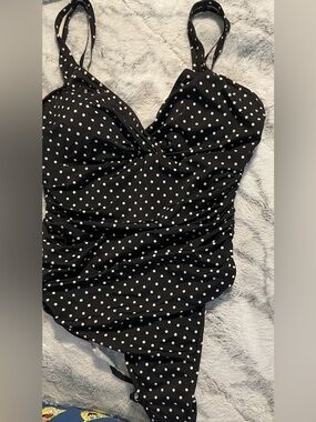 Women’s Plus Polka dot bikini beachwear swim pool summer one piece size 18